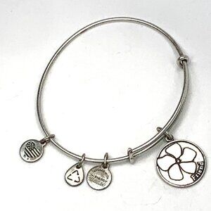 Alex and Ani Friend Charm Bracelet Silver Finish - Expands 2"- 3.5"